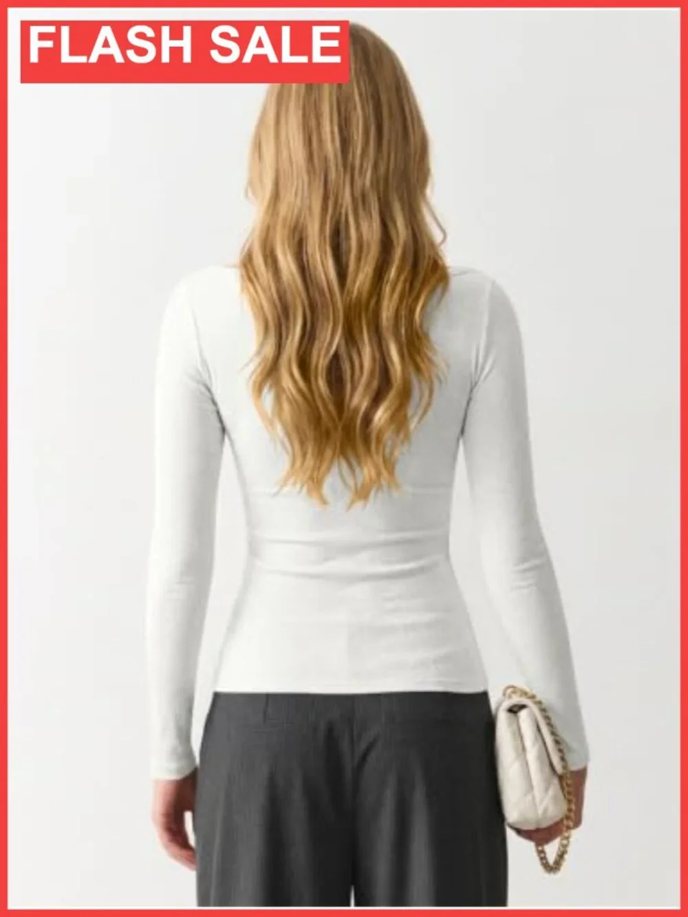 Wool Blend Long Sleeve Crew Neck Slim Fit Tee